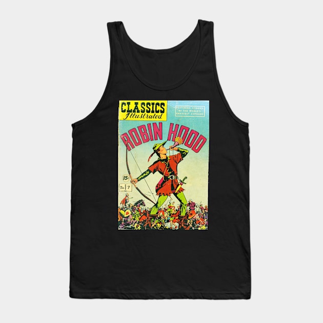 Robin Hood Vintage Comic Book Cover Tank Top by buythebook86